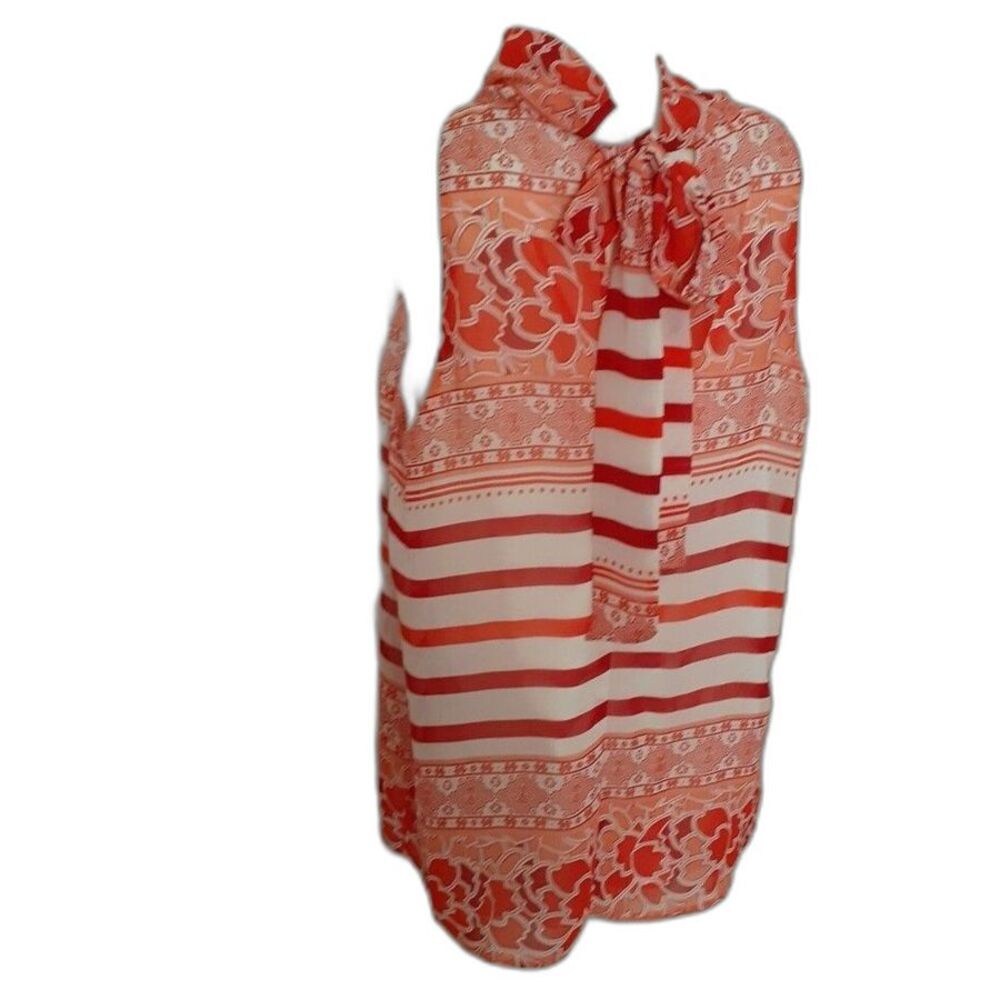 Eva Mendes top sleeveless m blouse summer shirt orange pink red luxury career - Picture 3 of 5